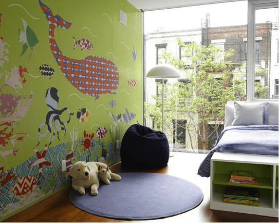 Large windows in the child’s room